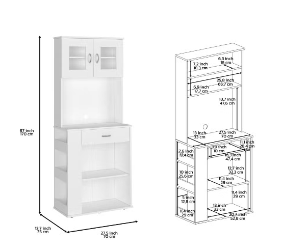 Meuble de Cuisine bas Bois Blanc