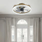 Ventilateur de plafond rond contemporain en cristal