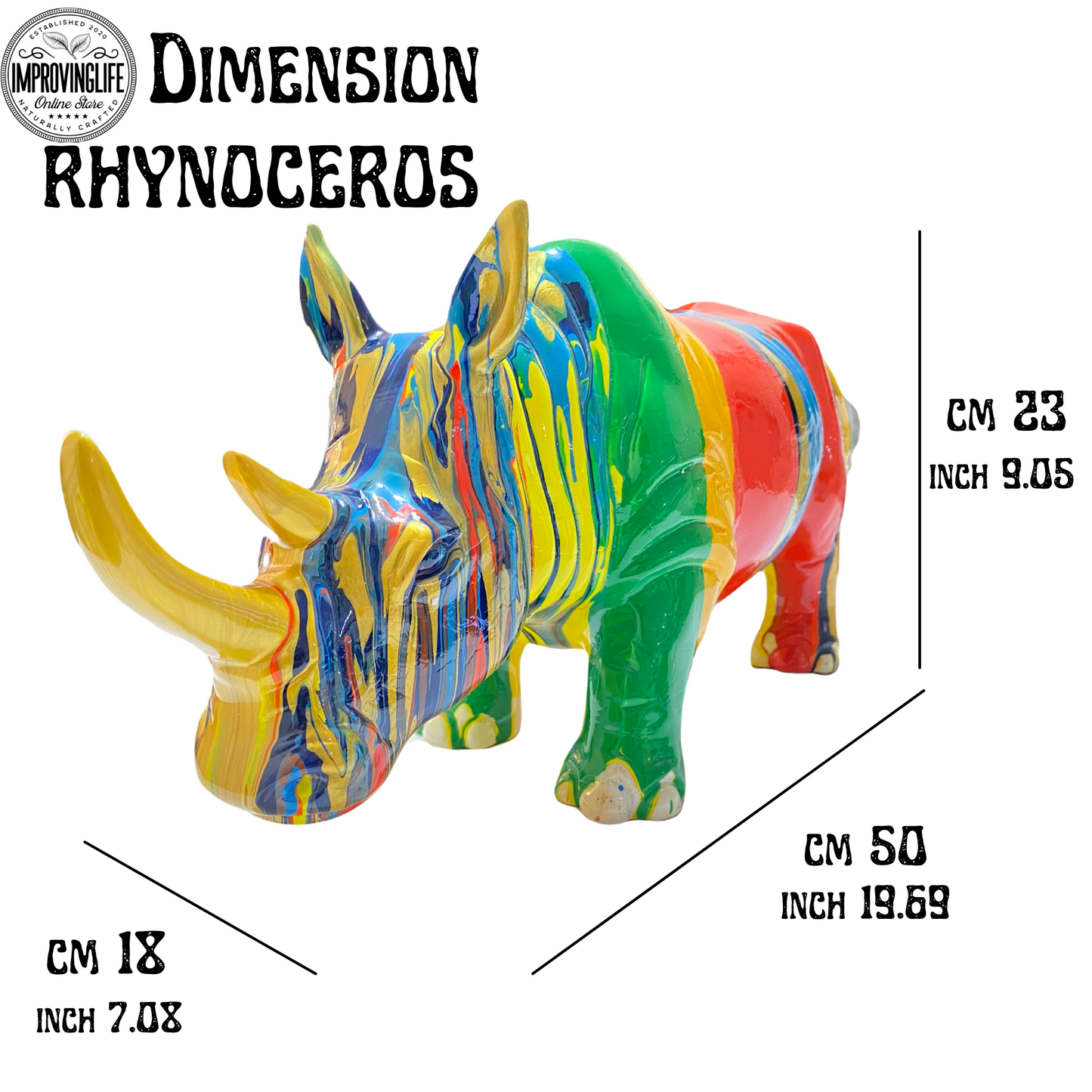 Sculpture en Résine - Rhinocéros