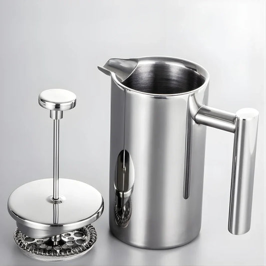 Cafetière Isotherme Argentée à Double Paroi Isolée