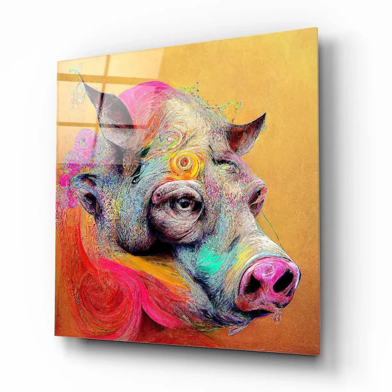 Tableau  Cochon coloré