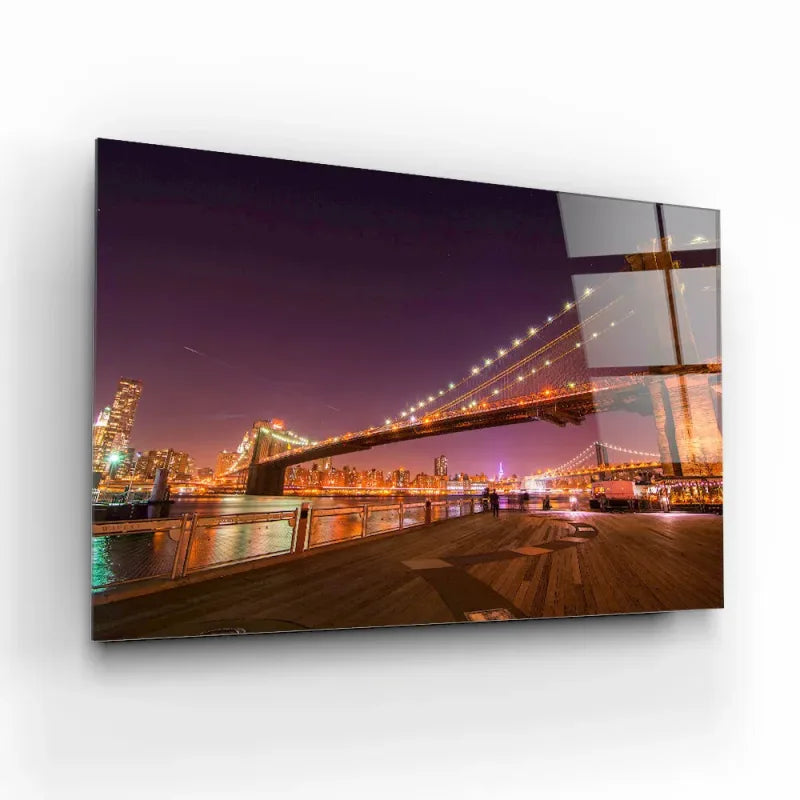 Tableau Paysage: Pont de nuit NY