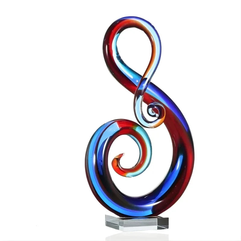 Sculpture Moderne Verre Multicolore Design