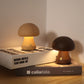 Lampe de table champignon vintage en bois