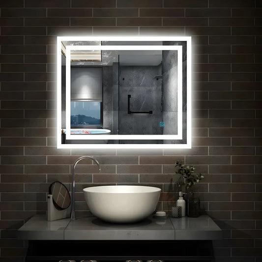 Miroir de salle de bain avec lumières LED anti-buée