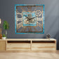 Horloge Murale Carrée 24” Bleu Océan