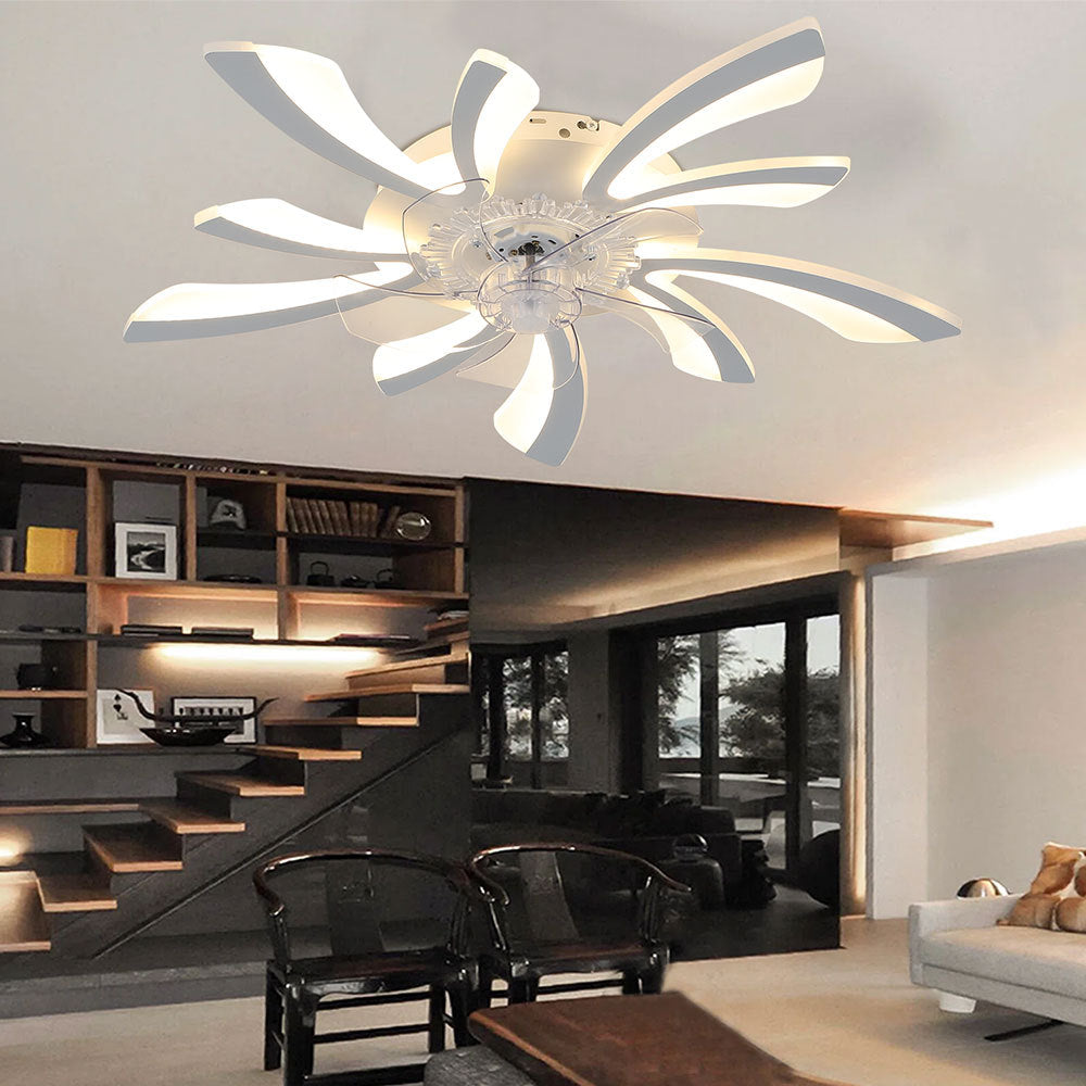 Ventilateur de plafond créatif de 78 cm avec lumières LED