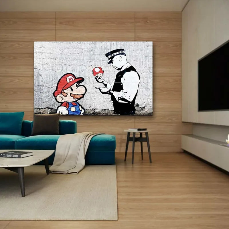 Tableau Personnage: Mario Banksy