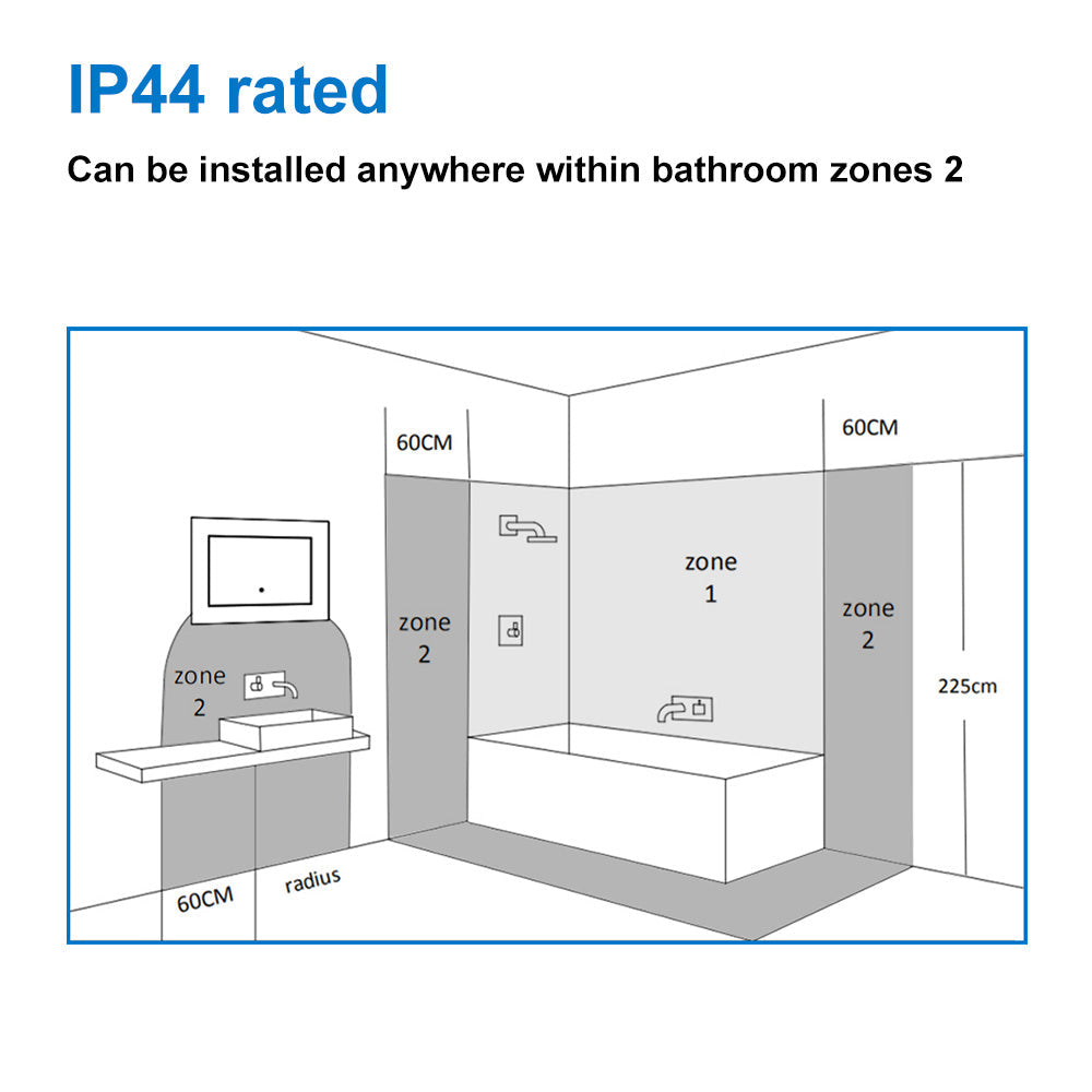 Miroir de salle de bain avec lumières LED anti-buée