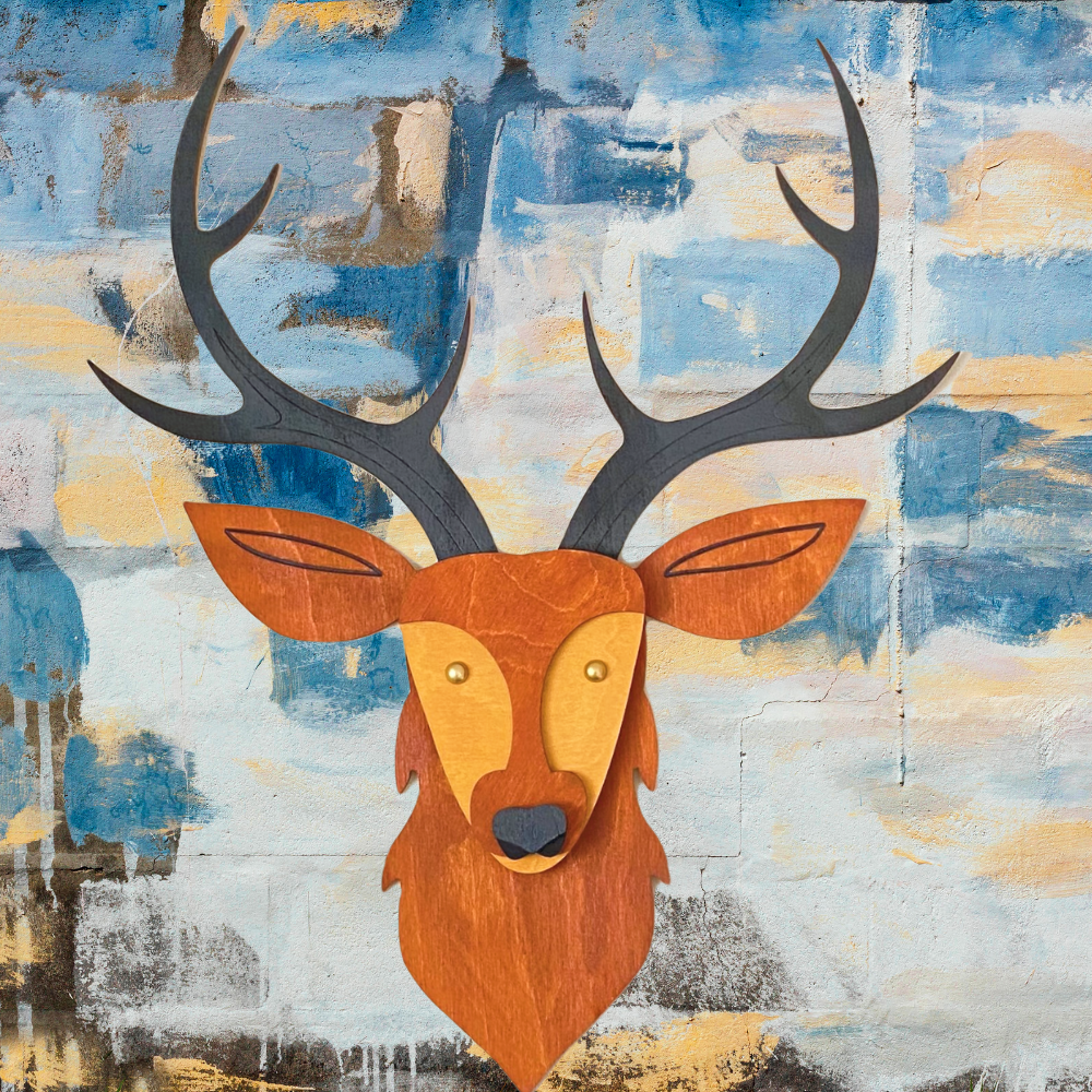 Sculpture Murale en Bois - Cerf