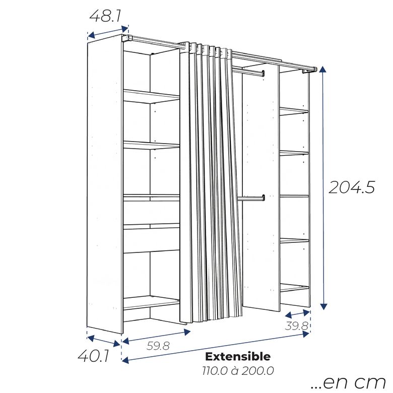 Kit de dressing extensible - Chêne clair